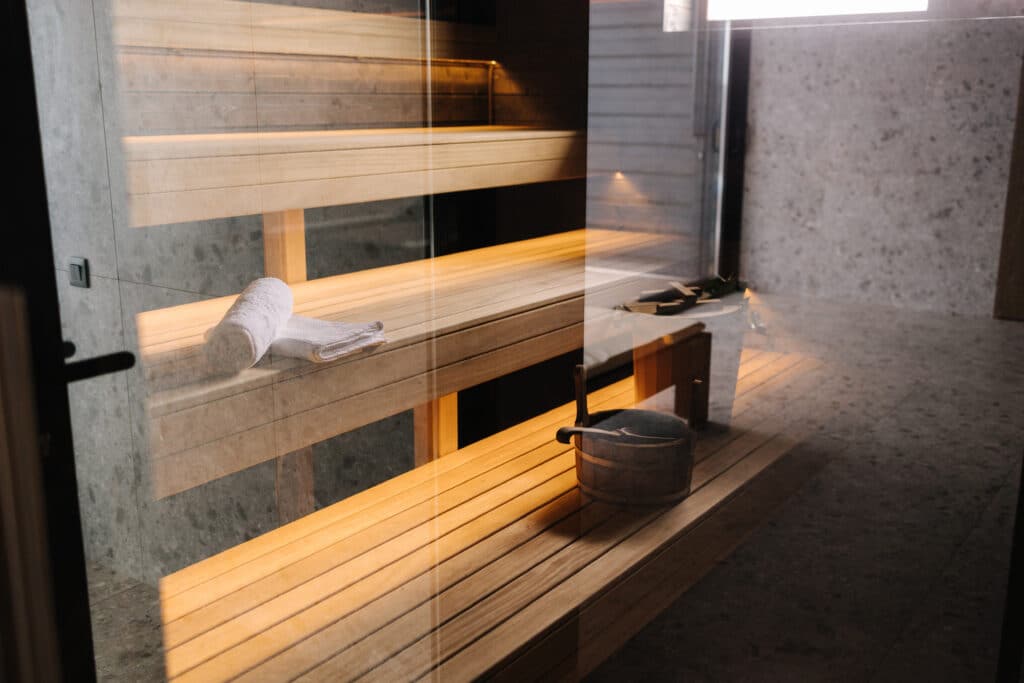 Sauna used for contrast therapy benefits