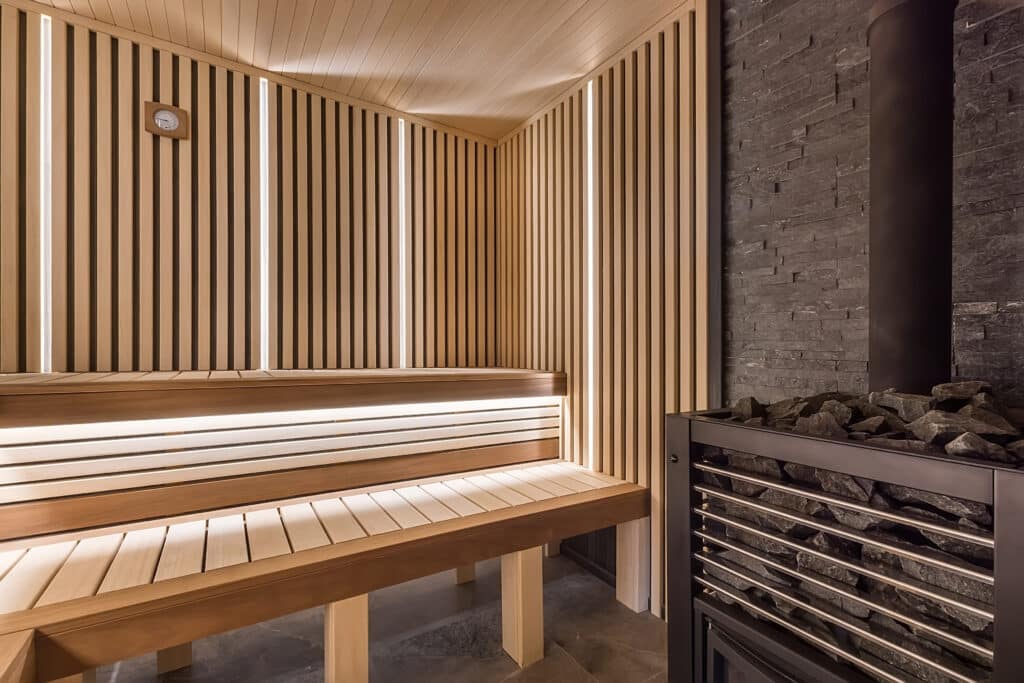 Clean commercial sauna
